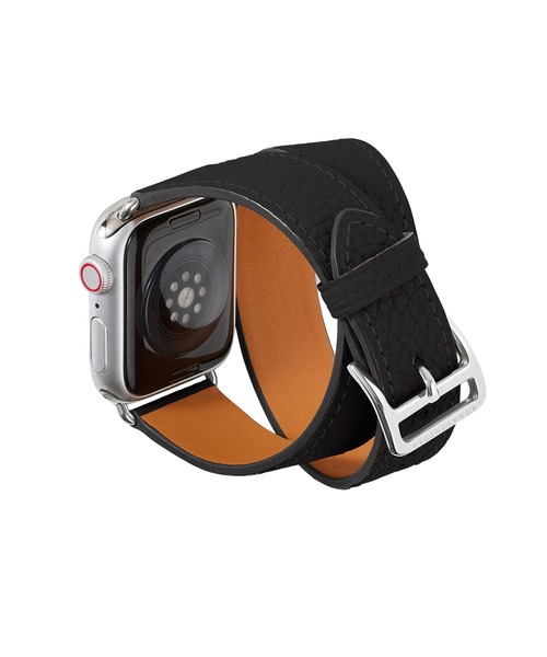 腕時計 ダブルトゥール Apple Watch レザーバンド シュリンクレザー「38mm/40mm/41mm/42mm」 (アダプター：シルバー)の画像