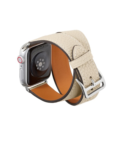 腕時計 ダブルトゥール Apple Watch レザーバンド シュリンクレザー「38mm/40mm/41mm/42mm」 (アダプター：シルバー)の画像