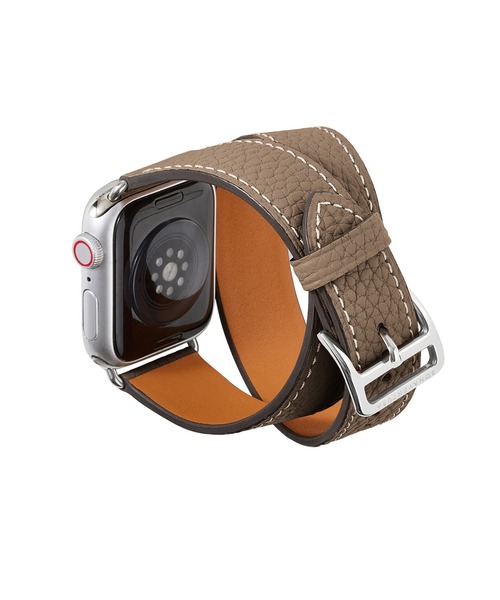 腕時計 ダブルトゥール Apple Watch レザーバンド シュリンクレザー「38mm/40mm/41mm/42mm」 (アダプター：シルバー)の画像