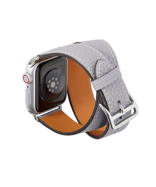 腕時計 ダブルトゥール Apple Watch レザーバンド シュリンクレザー「38mm/40mm/41mm/42mm」 (アダプター：シルバー)の画像