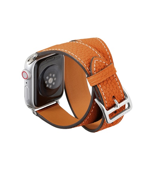 腕時計 ダブルトゥール Apple Watch レザーバンド シュリンクレザー「38mm/40mm/41mm/42mm」 (アダプター：シルバー)の画像