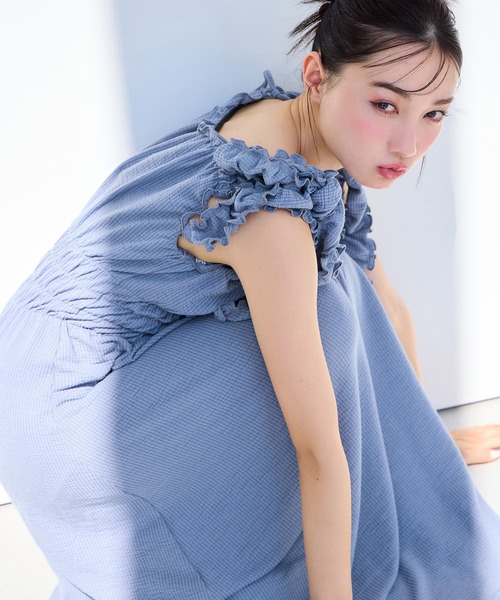 one after another NICE CLAUP ワンピース 夏 リボン取り外し可能/肩