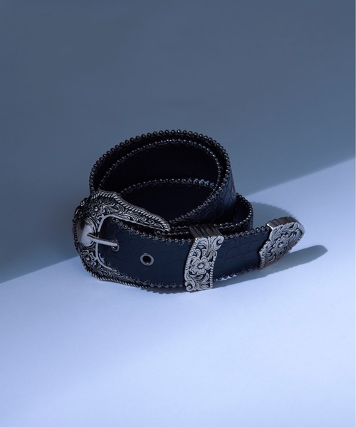 Ellno Loset（エルノロゼット） ベルト クロコライクウエスタンベルト
