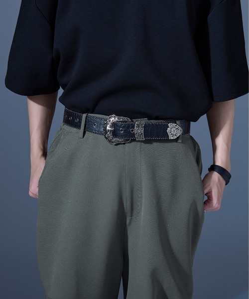 Ellno Loset（エルノロゼット） ベルト クロコライクウエスタンベルト