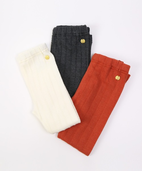 la poche biscuit（ラポシェビスキュイ） レギンス スパッツ 柄編み