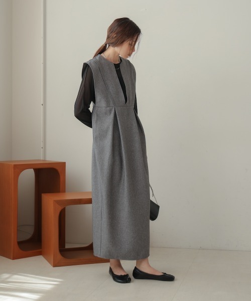 BAB ジャンパースカート 「S・Mサイズ展開」タックハイウエストI