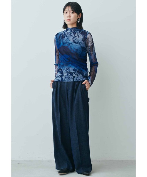 MEDE19F MEDE19F マーブル柄のドレープシアートップス