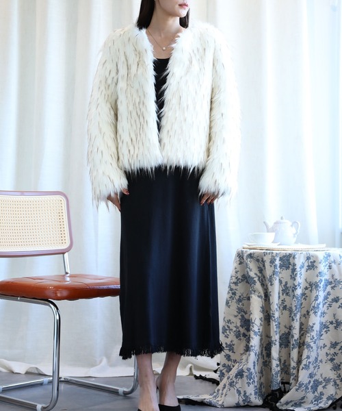 aimoha（アイモハ） コート アウター フェイクファーショート丈