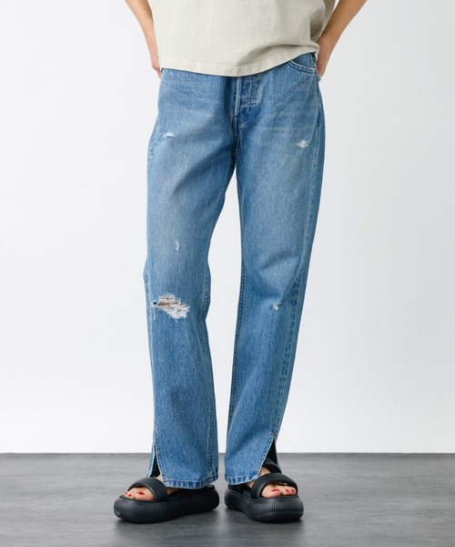 パンツ WOAD BLUE woadblue ウォードブルー ハイライズセンタープレスストレート