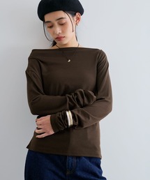 VIS（ビス） tシャツ 「洗える」ドレープオフショルダーロングTシャツ