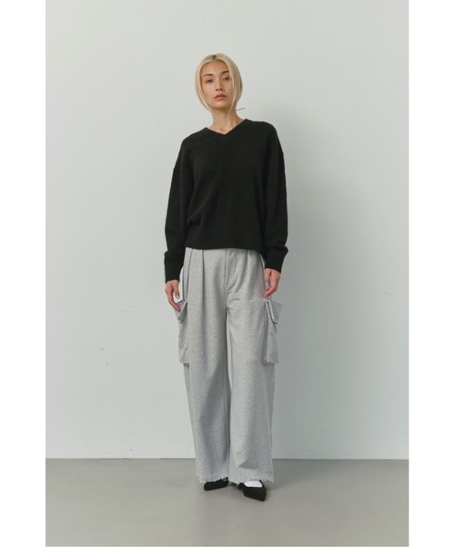 ALEXIA STAM ニット セーター Basic Raccoon V Neck Knit Top /BasicV  