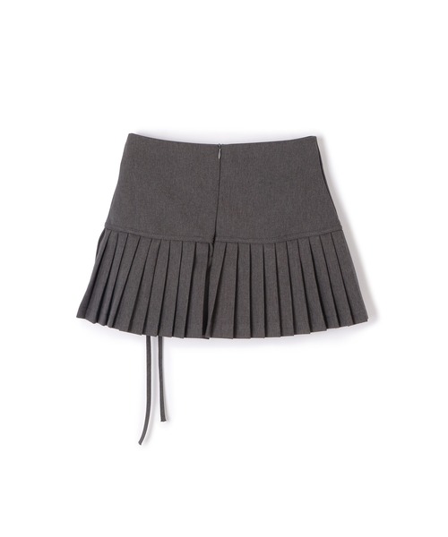 M DOLLY スカート side ribbon pleats mini skirt/サイドリボン