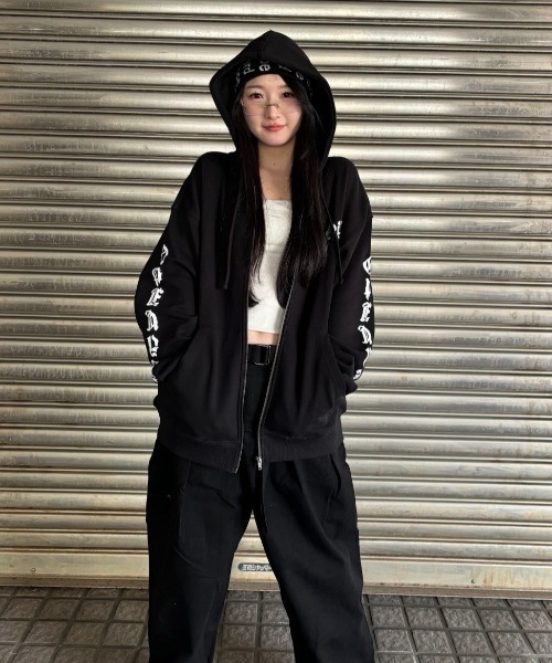 ニ*ン様 d.i.a オフショルダー パーカー 黒 dxl-lady473.jpg