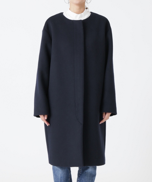 11/30まで出品　フレームワーク　ネイビー　コート　36 FRAMeWORK（フレームワーク） ノーカラーコート 36 ネイビー