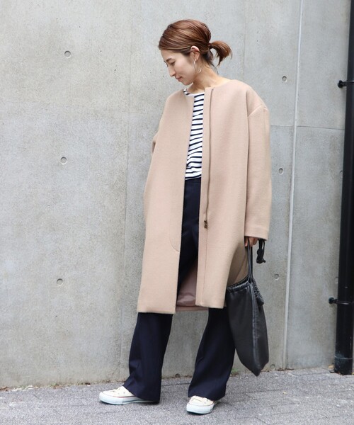 FRAMeWORK（フレームワーク） ノーカラーコート 36 ネイビー