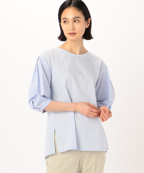 tシャツ プレーティング天竺 ドッキングプルオーバー レディース