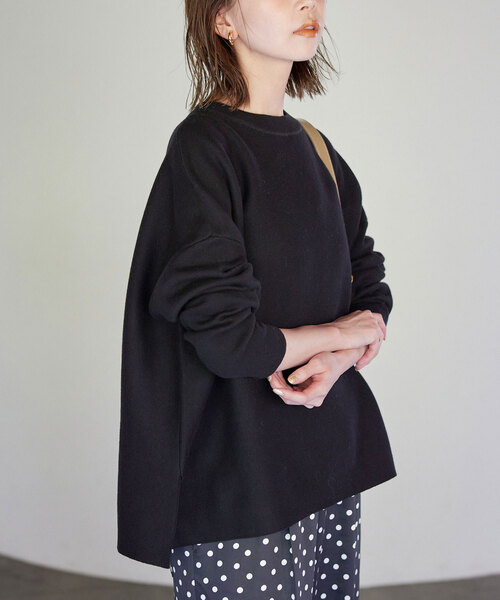 SLOBE IENA - 専用■SLOBE IENAスローブ イエナ■新品■コットンダブルフェイスニット黒 SLOBE IENA（スローブイエナ）の「《追加》コットンダブル