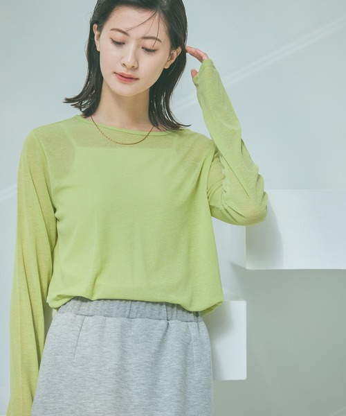 【値下げ】XXIO12ＦＷ3番 LAKOLE（ラコレ） tシャツ スラブシアー長袖T / 289653 レディース