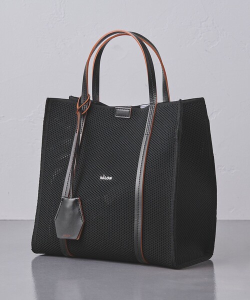 【美品】hALON ハロン トートバッグ ブラック キャンバス×レザー 高級感 美品】hALON ハロン トートバッグ ブラック キャンバス×レザー