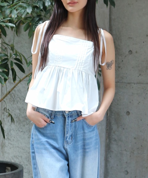 ALLuRing ChaRm キャミソール Shoulder Ribbon French Camisole