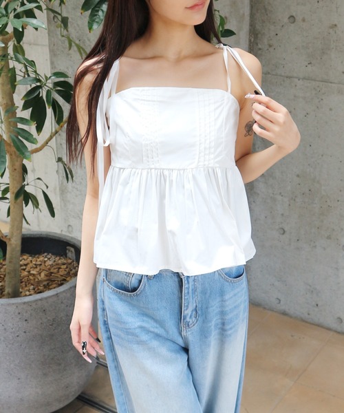 JilLA キャミソール Shoulder Ribbon French Camisole / ショルダー