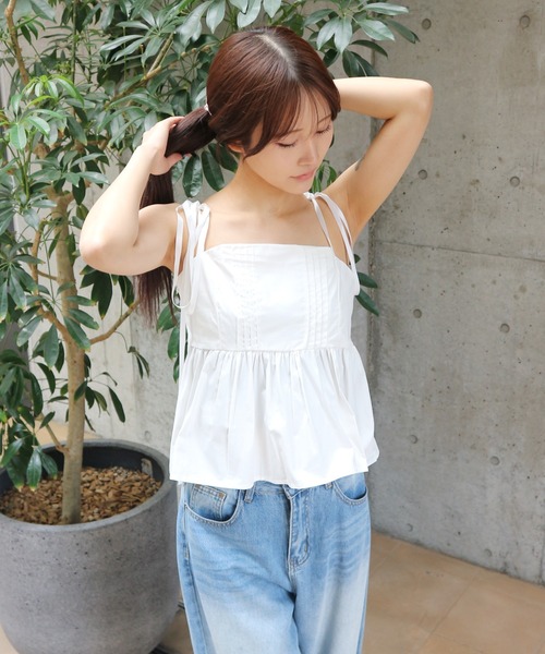 JilLA キャミソール Shoulder Ribbon French Camisole / ショルダー