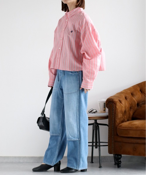 ブラウス シャツ 「BEVERLY HILLS POLO CLUB」クロップド レギュラーカラー シャツ レディース BEVERLY HILLS POLO CLUB ブラウス シャツ 「BEVERLY CLUB