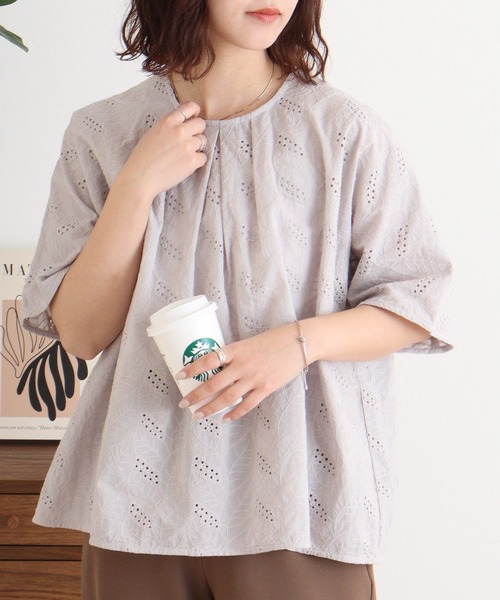 ブラウス シャツ EMAGO カクテル刺繍ブラウス レディース 楽天市場】カクテル刺繍ブラウス レディース トップス 5分袖