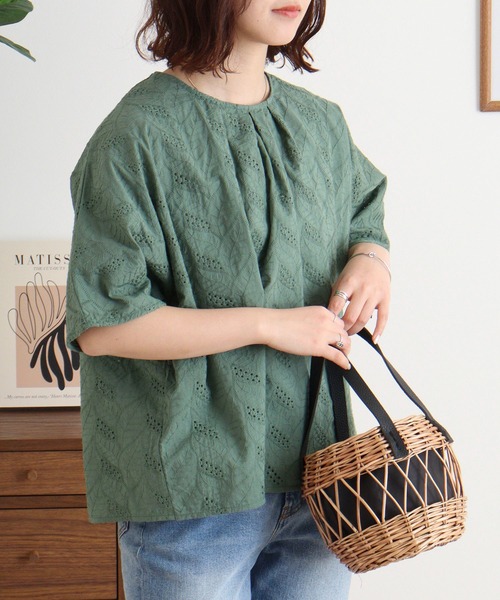 ブラウス シャツ EMAGO いろいろポケット刺繍ブラウス レディース 2309865a.jpg