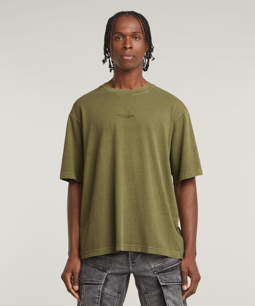 送料込★G-Star★Overdyed Center Chest Tシャツ G-STAR RAW tシャツ OVERDYED CENTER CHEST BOXY T-SHIRT