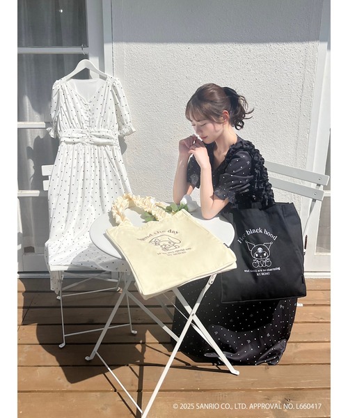 sanrio トートバッグ クロミ フリルトートバッグ レディース