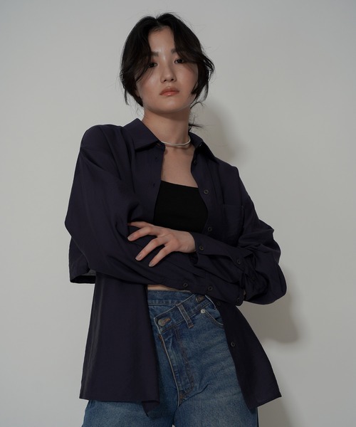 ブラウス シャツ バックオープン フィット アレンジ シャツ KINO THE KEI レディース KINO THE KEI ブラウス シャツ バックオープン フィット