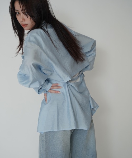 ブラウス シャツ バックオープン フィット アレンジ シャツ KINO THE KEI レディース KINO THE KEI ブラウス シャツ バックオープン フィット