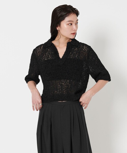 ニット セーター 「MARW UNITED ARROWS」ペーパー ポロカラー ニット レディース MARW UNITED ARROWS ニット セーター 「MARW ARROWS」ペーパー