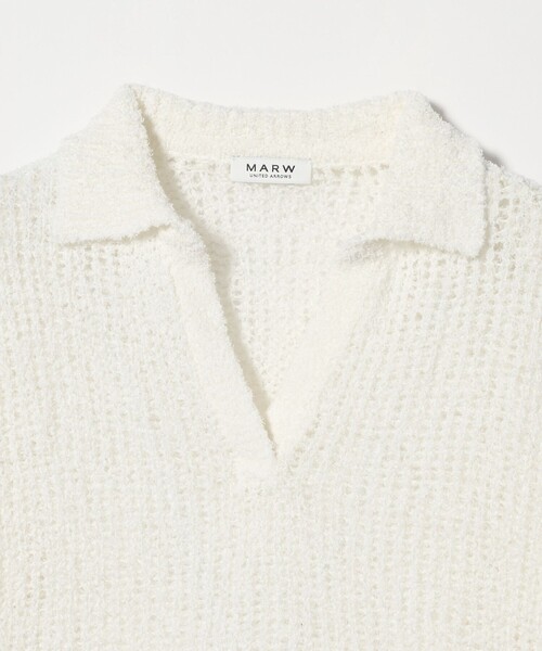 <MARW UNITED ARROWS>ペーパー ポロカラー ニット MARW UNITED ARROWS＞ペーパー ポロカラー ニット
