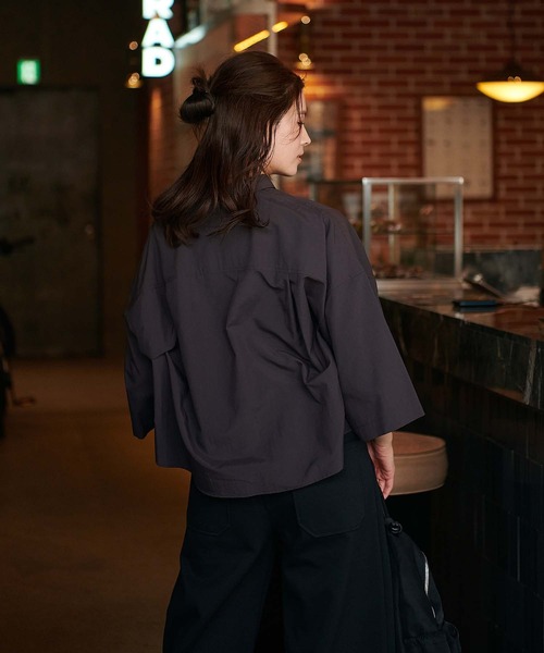 Jines ブラウス シャツ 紫外線防止加工 ハーフスリーブボックス