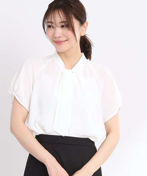 ブラウス シャツ 「夏SALE／接触冷感／マシンウォッシュ可／セットアップ可」スリーブディティールブラウス レディース 夏SALE／接触冷感／マシンウォッシュ可／セットアップ可