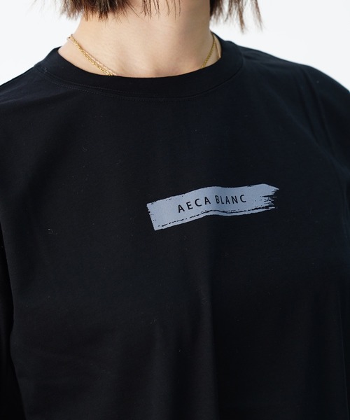 tシャツ 「AECA BLANC」アエカブラン/オーガニックコットン　ロゴプリントTシャツ レディース UNDICI・NOVE tシャツ 「AECA BLANC」アエカブラン/オーガニック