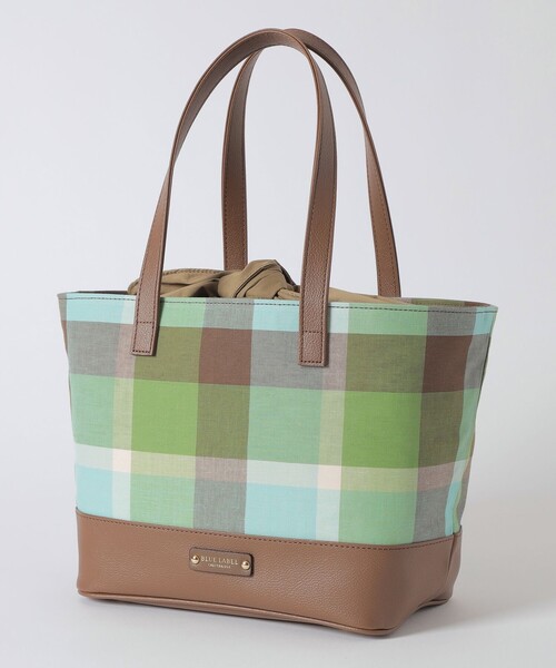 ※専用※BLUELABELCRESTBRIDGEチェックコットンリネントート BLUE LABEL CRESTBRIDGE トートバッグ クレストブリッジチェック