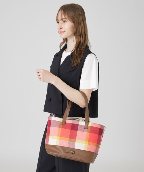 ブルーレーベル　クレストブリッジチェックコットンリネントート BLUE LABEL CRESTBRIDGE トートバッグ クレストブリッジチェック