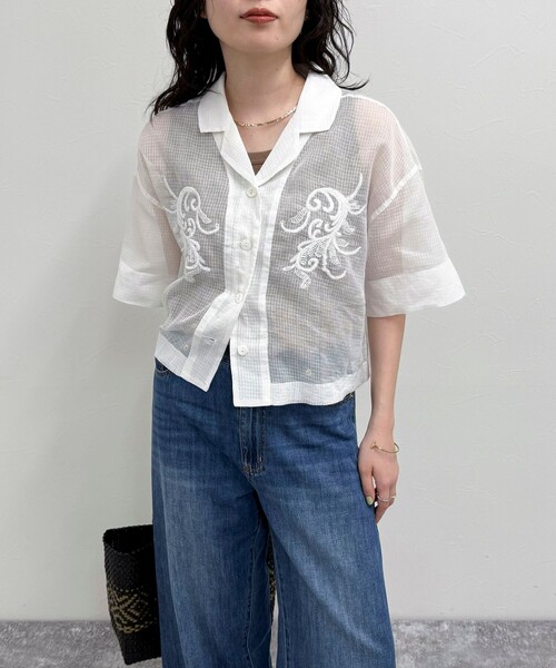 Fredy emue ブラウス fredy emue ブラウス シャツ レースフリルカラーブラウス
