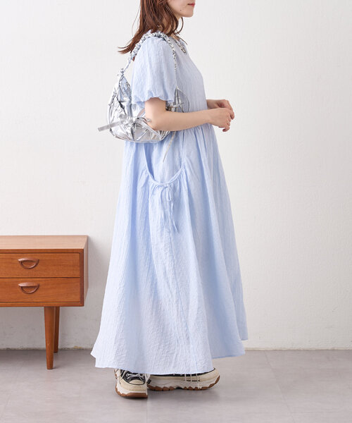 美品★room306CONTEMPORARY リネンバルーンスリーブワンピース room306 CONTEMPORARY / Balloon Sleeve Flare One-piece