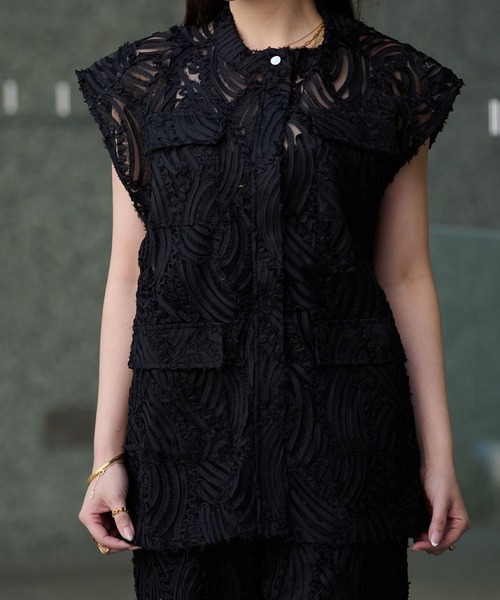 ブラウス シャツ エンボスレーストップス（セットアップ対応／1枚で映える主役級）／Embossed Lace Tops レディース THEODORIC.dy ブラウス シャツ エンボスレーストップス