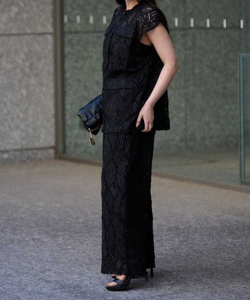 ブラウス シャツ エンボスレーストップス（セットアップ対応／1枚で映える主役級）／Embossed Lace Tops レディース THEODORIC.dy ブラウス シャツ エンボスレーストップス