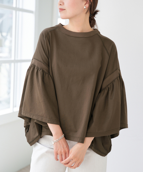 tシャツ COGTHEBIGSMOKE/コグザビッグスモーク LAURA GATHERED SLV TOP レディース