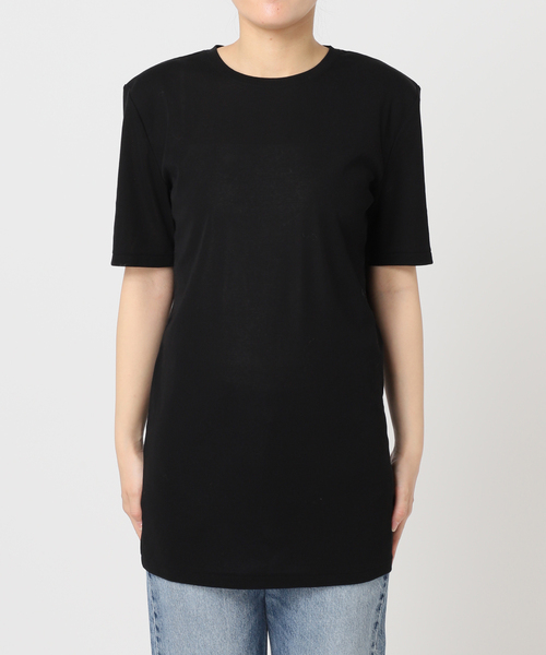 plage SQUARE SHOULDER Tシャツ カラー ブラック 追加予約》SQUARE SHOULDER Tシャツ（Tシャツ／カットソー