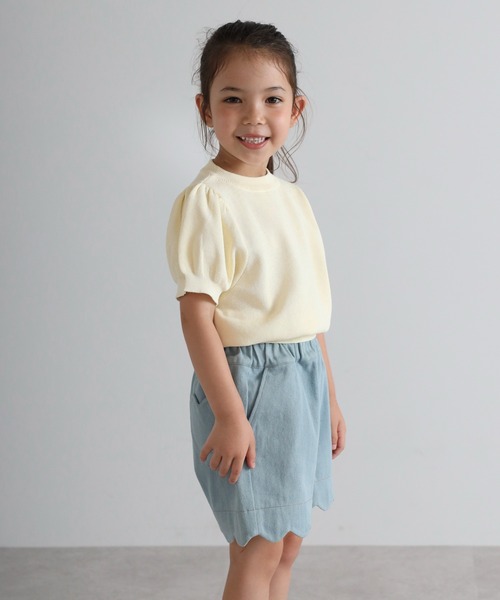 ニット セーター 「3-10才対応」接触冷感パフスリーブニットトップス キッズ 子供服 女の子 | BONJOUR SAGAN enfant | 10