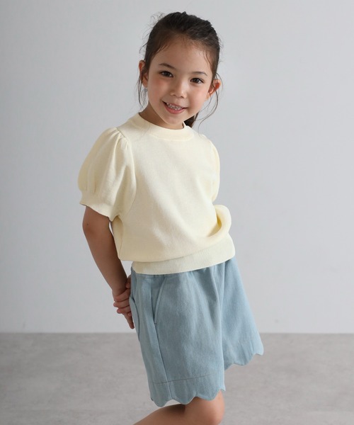 ニット セーター 「3-10才対応」接触冷感パフスリーブニットトップス キッズ 子供服 女の子 | BONJOUR SAGAN enfant | 12