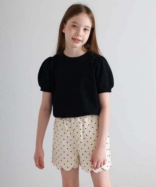 ニット セーター 「3-10才対応」接触冷感パフスリーブニットトップス キッズ 子供服 女の子 | BONJOUR SAGAN enfant | 18