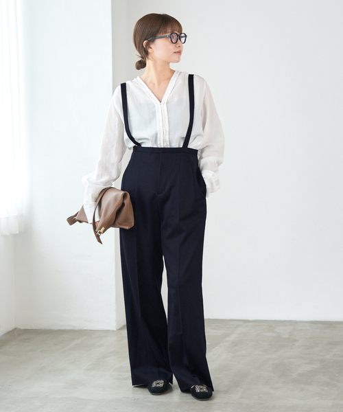 IENA ピンストライプサスペンダーパンツ IENA（イエナ）の「ピンストライプサスペンダーパンツ（）」 - WEAR